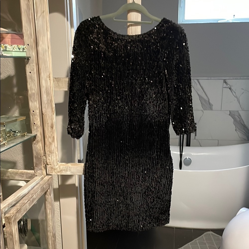 Elegant Black Sequin Dress